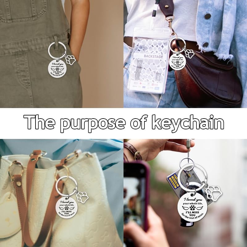 Dog Lover Gifts for Women Men Pet Memorial Gifts Keychain