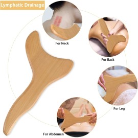 Machomby 2 Pcs Wooden Gua Sha Tools Lymphatic Drainage Tool