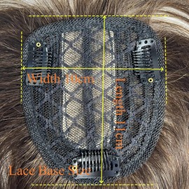 Real Human Hair Toppers Clip in Bangs Fringe Hair Volume Brazilian Straight Air Bangs For Hair Loss 10x11cm PU Scalp (Dark Brown, 12 inch)