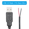 6FT USB A Male Plug 2 Pin Bare Wire, USB