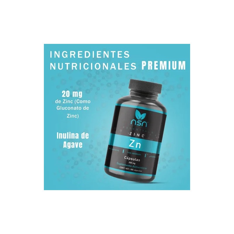 Nsn Zinc | Gluconato De Zinc | Con Inulina Y