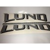 Lund boat decals set of two silver 23 inches wide