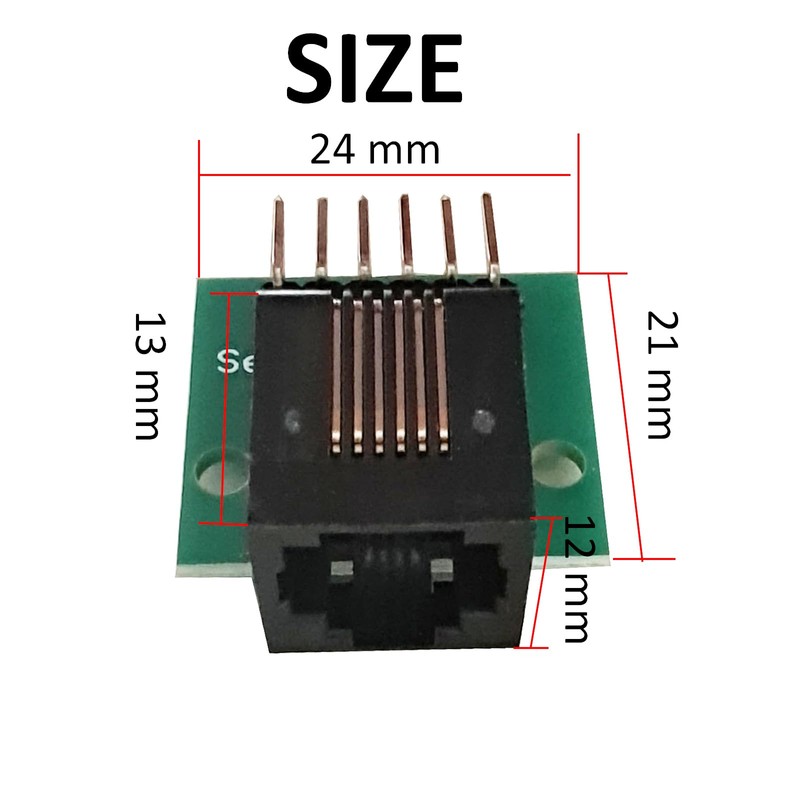 2PCS RJ11 6P6C Female Connector with PCB Breakout Board, RJ11