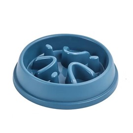 1 Pcs Slow Feeder Dog Food Bowl, Plastic Swirl Design with Anti-Slip Base Dry Wet Food for Healthy Eating - Easy to Clean