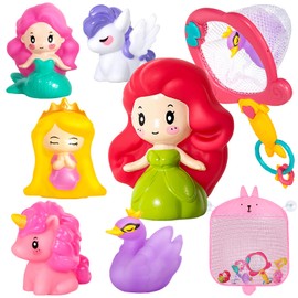 No Hole Bath Toys for Baby - Girl Bath Tub Toys with Storage and Net - Sealed,Float On The Water