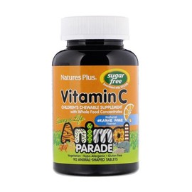 네이쳐플러스 키즈 비타민C 250mg 무설탕 오렌지맛 90츄어블정 바이오 플라보노이드 NaturePlus Kids Vitamin C 250mg Sugar-Free Orange Flavor 90 Chewable Tablets with Bioflavonoids