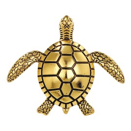 Vintage Sea Turtle Brooch Statement Pin for Women Men Ancient Cute Fashion Tortoise Brooches Retro Ocean Marine Animal Lapel Pins Corsage Hat Bag Dress Clothing Accessories Jewelry for Wife Mom (Gold)
