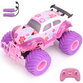 Remote Control Car for Girls 2.4GHz Cute Pink Purple Remote Control Climbing Car Rechargeable Off-Road Car Toy with 2 Battery
