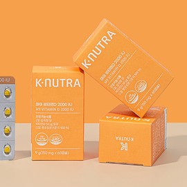 K-Nutra My Vitamin D 2000IU Daily 500% high-potency mini capsules (150mg 60 capsules), 2 boxes / Buy 2 sets, receive 1 full product / 케이뉴트라 마이 비타민D 2000IU 햇살 하루 500%고함량 미니캡슐(150mg60캡슐) 2통 /2세트구매시본품1개증정