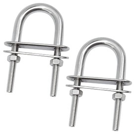 GIAK U-bolt U-bolt stainless steel 316 U shackle M6 with two counterplates U-screws threaded bracket 2 pieces (6 x 43 x 80 mm) (2 pieces)