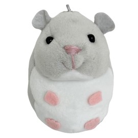 BESTEVER Ball Chain Hamster Jungarian Mini Mascot Bag Charm Keychain Small Cute Chunky Best Ever Japan, grey white