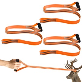 Pack of 3 Deer Drag 150 cm Pull Rope Deer Tow Rope Hunting Accessories Rope Deer Pull Harness Hunting Equipment Mountain Aid Deer Tow Rope with Comfort Handle Reflective Strips for Outdoor Hunting