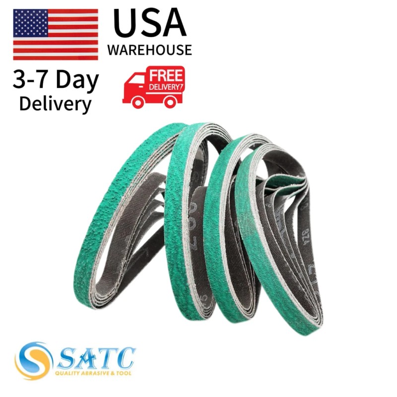 1/2'' X 18'' Premium Zirconia Sanding Belts,13*457mm 36,60,80,120 Grit, 10