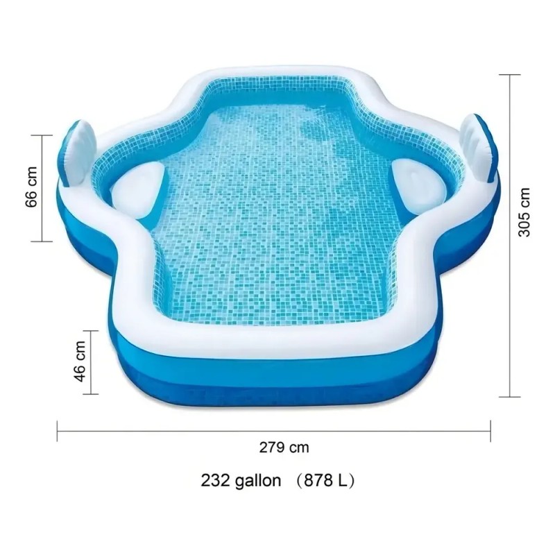 Alberca Inflable Summer Waves Familiar Color Azul