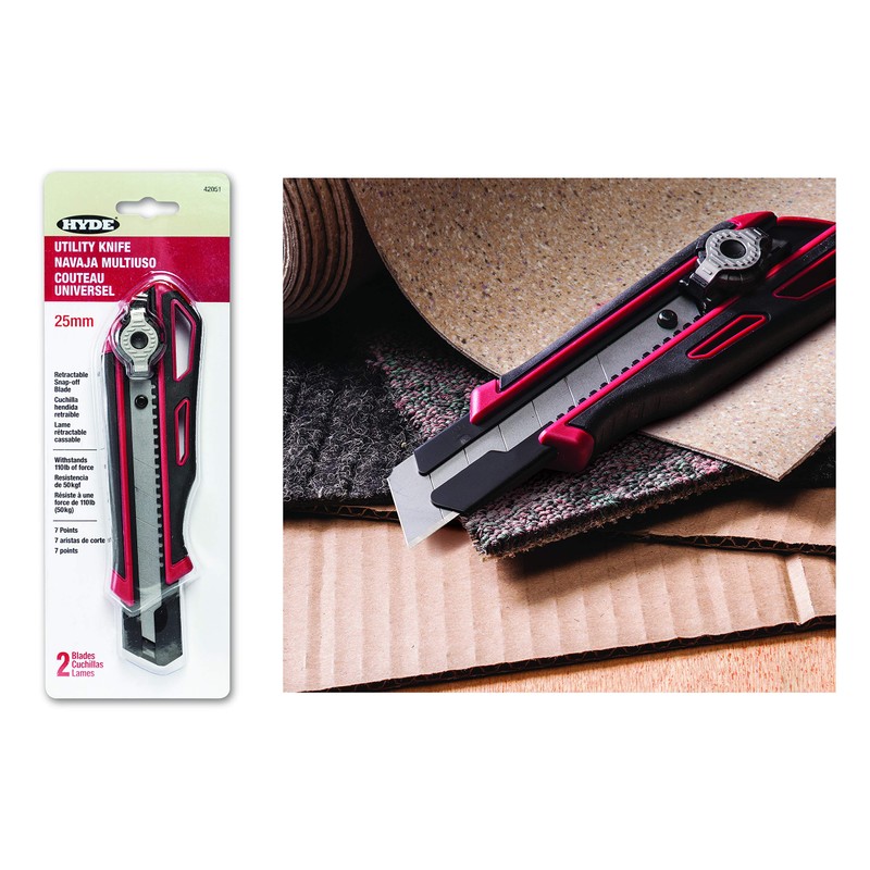 Hyde 42051 25mm Snap-Off Knife with Screw Lock