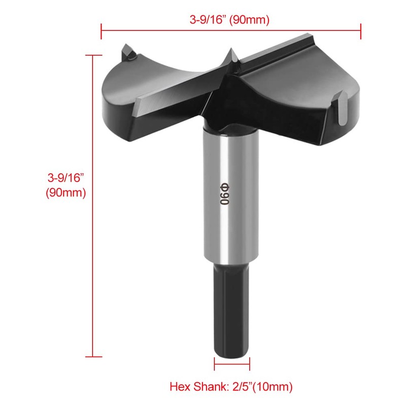 ASNOMY 3-9/16 Inch Forstner Drill Bit, Carbide Tipped Forstner Bit