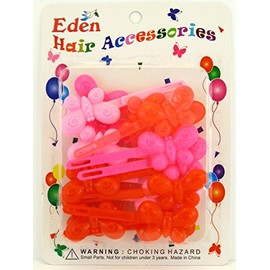 Eden Self Hinge Butterfly Hair Barrettes - 18 Pcs.