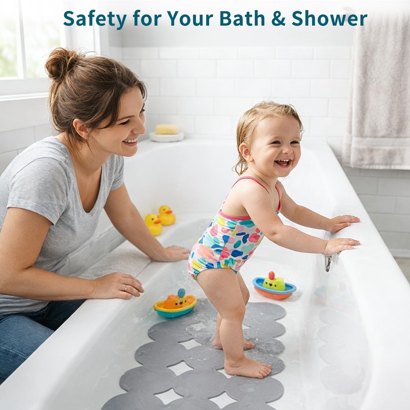 Webos Bathtub Mat Non Slip: Extra Long Rubber Bath Mat