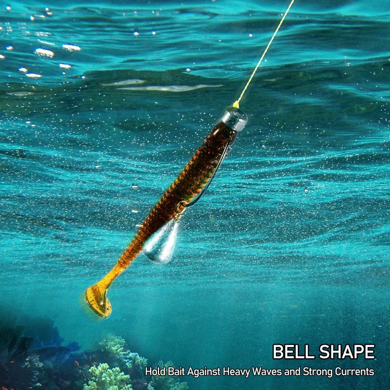Dr.Fish 30 Pack Bass Casting Sinker Weights Lead Bell Drop