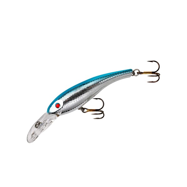 Cotton Cordell Wally Diver Walleye Crankbait Fishing Lure, Accessories for Freshwater Fishing, 3 1/8", 1/2 oz, Chrome Blue Back