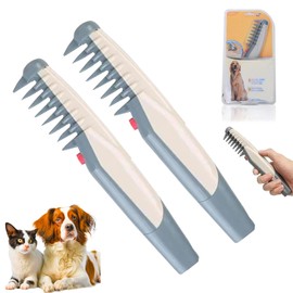 Cat Brush for Shedding - Electric Adjustable Dogs Comb, Comb and Trim 2-In-1 Pet Hair Removal Tool, Suitable for Detangling Tangled Hair on Cats and Dogs (2 Pcs)