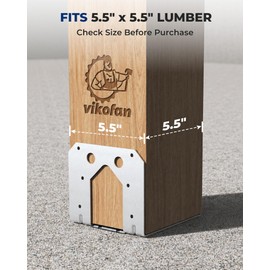 vikofan 6x6 Post Base Anchor for Concrete - Heavy Duty 4-Pack Fits 5.5" Wood Posts, 2mm Electro-Galvanized Steel Bracket, Deck/Fence/Pergola/Patio Cover Supports