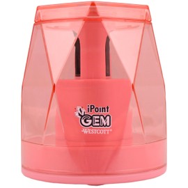 Westcott iPoint® GEM Battery Pencil Sharpener, Pink (00578)