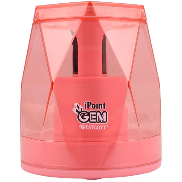 Westcott iPoint® GEM Battery Pencil Sharpener, Pink (00578)