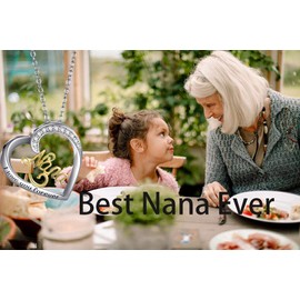 RYANDYPE Gifts for Nana Sterling Silver I Love You Nana Pendant Necklace Mother's Day Gifts for Nana Grandma