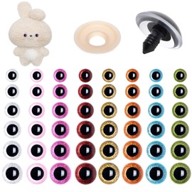 196 Pcs 3D Upgraded Glitter Safety Eyes for Amigurumi 12-30mm Large Crochet Safety Eye for Crocheting Stuffed Animal Eyes Washers Doll for Toy Making Supplies DIY Decoration