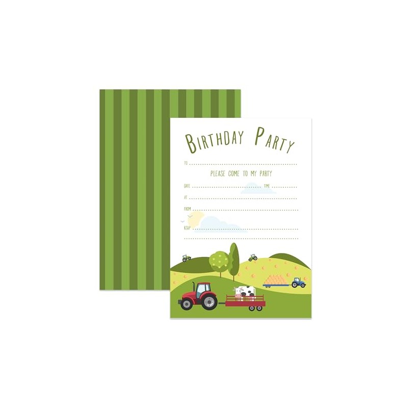 M & G Mustard & Gray Childrens Party Invitations (x24