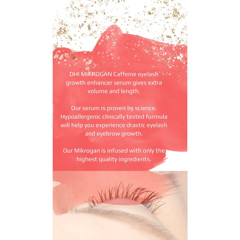 MIKROGAN CAFFEINE Eyelashes and Eyebrows Growth Serum