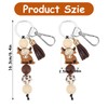 Yuanchu Cute Cow Keychains, Cattle Silicone Beaded Tassel Keyring Keychains