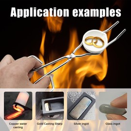 Graphite Crucible Kit, Gold Melting Set with Crucible Tongs Bowl Combination Mould, Graphite Crucible Set Enamel Casting Set for Platinum/Gold/Silver/Brass/Alloy Melt