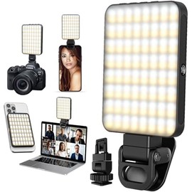 MXNUP 128 LED Luz para Celular, Ring Light con Clips Frontal y Trasero