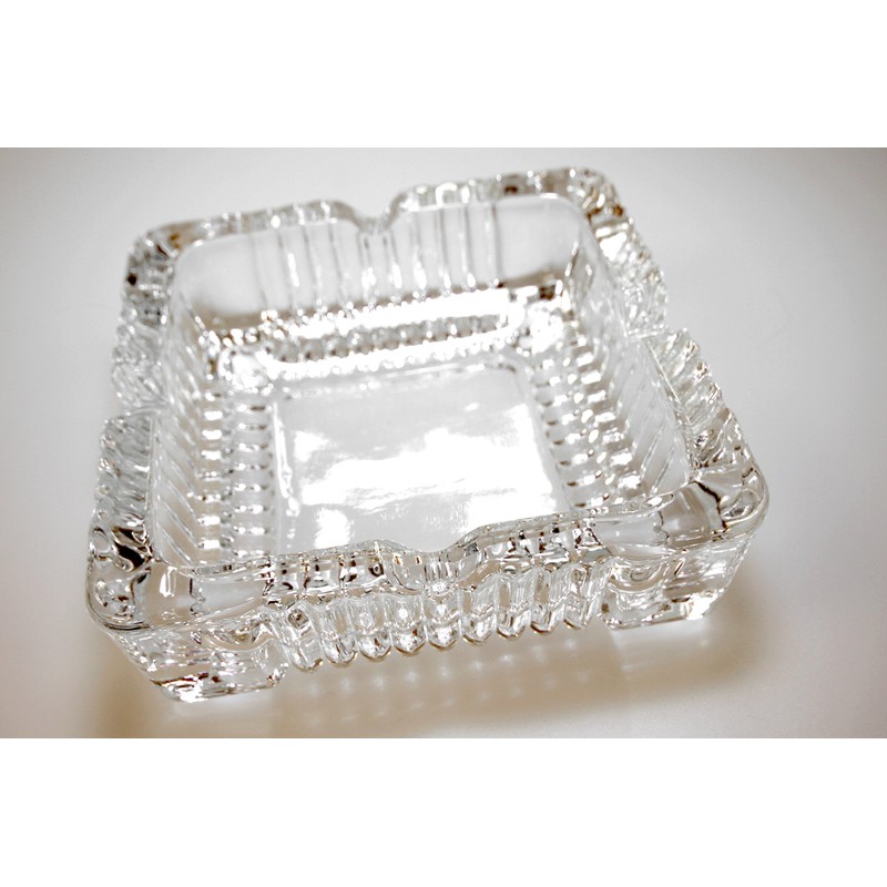 Crystal Heavy Glass Ashtray for Indoor and Outdoor Decorative (Square)