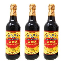 Pearl River Bridge Golden Label Superior Light Soy Sauce, Plastic Bottles, 16.9 oz. (3)