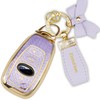 Simocky Key Fob Cover with Diamond Keychain Car Key Shell