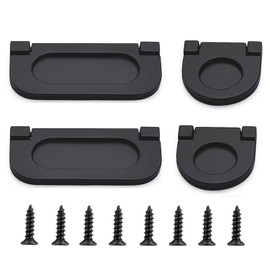 XNJIHWA 4Pcs Pull Flush Cupboard Handle Invisible Handles 2 Models Flat Drawer Handles Stainless Steel for Furniture Drawer Cabinet Wardrobe Accessories(Black)