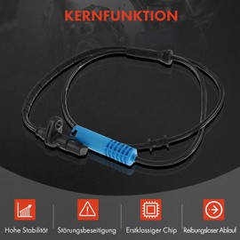 Frankberg ABS Sensor Wheel Speed Rear Left or Right Compatible with 7 Series E38 2.5L-5.4L 1998-2001 Z8 Roadster E52 4.9L 2000-2003 Replace# 34526756374