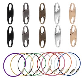 PPDVUUT Zipper Locks for Backpacks, Suitcases, Travel Bags & More, Anti-Theft Security Clips Set with 10 Locks & 10 Extension Rings, Metal Alloy Double-Opening Clips