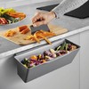 Metaltex Collection tray for kitchen waste, grey, 35 x 16