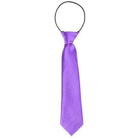 Elastic Boys Neck Tie, Child Kids School Boys Tie Soft Polyester For Formal Wear, Weddings, Prom, Celebration, parties(Purple)