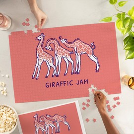Lantern Press 1000 Piece Jigsaw Puzzle, Humorous Animals Collection, Giraffes, Giraffic Jam