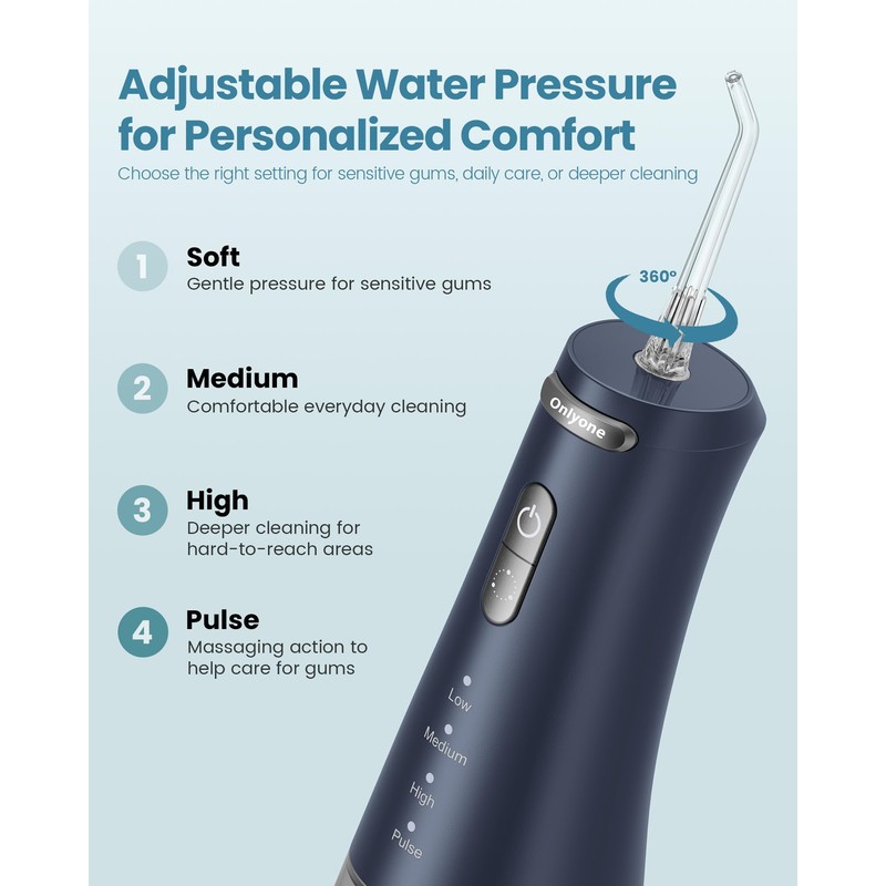 Onlyone Water Dental Flosser Pick for Teeth 300ML Portable Oral