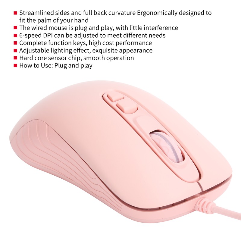 Ajazz Wired Mouse 6‑Speed DPI Drive Adjustable 7 Button Plug