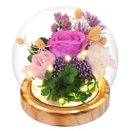 Preserved Flowers, Unique Rose flower Gifts Preserved Flower Gifts in Glass Dome for Women, Mom, Girlfriend and wife,Home Decor Gifts for Birthday, Mother’s Day, Anniversary, Christmas, Wedding.