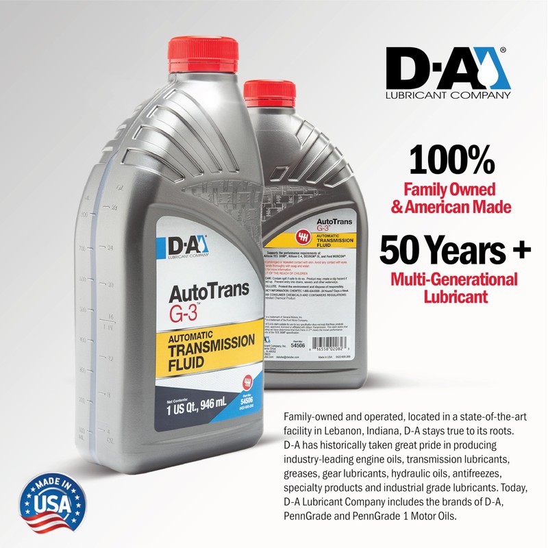 D-A LUBRICANT COMPANY 54506, Autotrans G3 Conventional Automatic Transmission Fluid