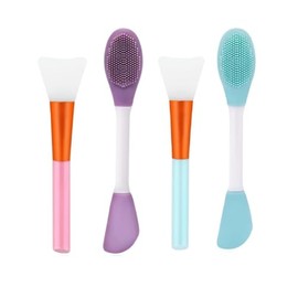 4 Pcs Silicone Face Mask Brush Applicator,Reusable Facial Brushes Applicator for Applying Skin Care Products Skincare Supplies Tool for Face Mask Eye Mask Body Lotion Makeup Brushes and Tools