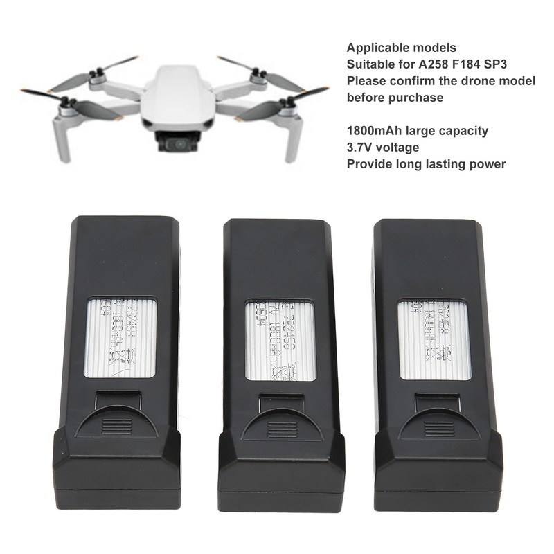 3PCS Drone Lithium Battery Portable Rechargeable 1800MAH 3.7V Quadcopter Drone